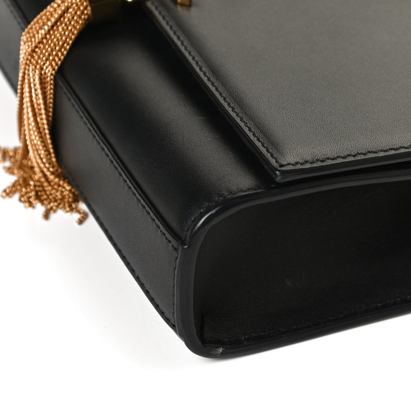 Calfskin Small Classic Monogram Kate Tassel Satchel Black
