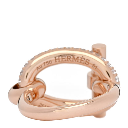 Hermes 18K Rose Gold Diamond Adage Ring 51 5.75 4 of 6