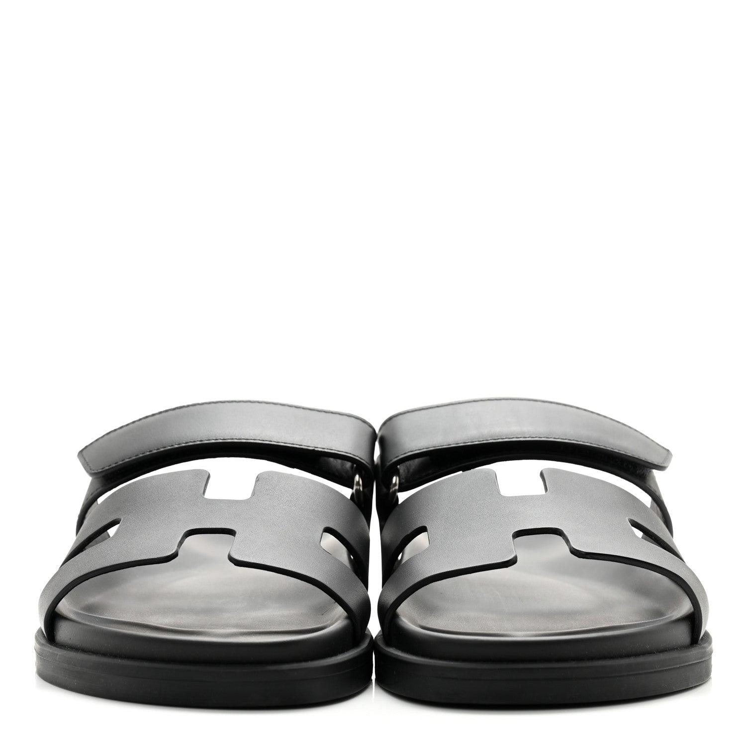 Hermes Calfskin Womens Chypre Sandals 38.5 Black 2 of 9