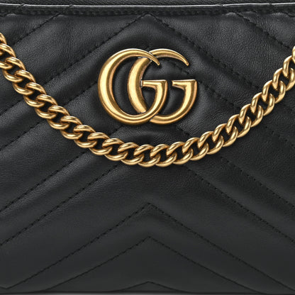 Gucci Calfskin Matelasse Mini GG Marmont Chain Bag Black 8 of 10