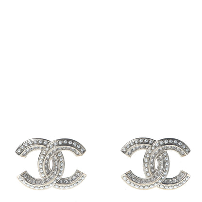 Chanel Pearl Crystal CC Earrings Gold 1 of 5