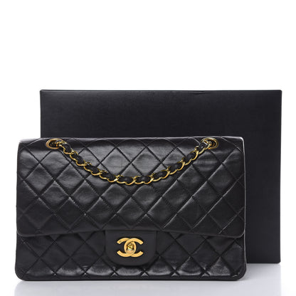 Chanel Lambskin Quilted Medium Double Flap Black 14 of 15