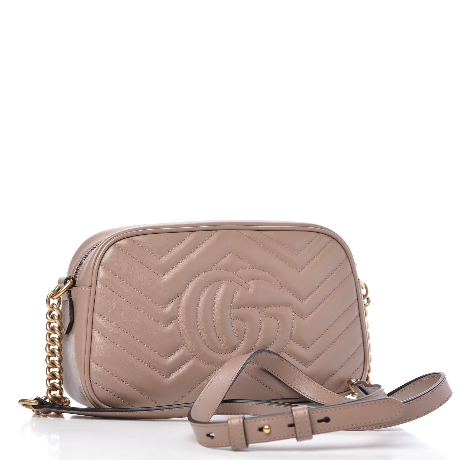 Gucci Calfskin Matelasse Small GG Marmont Chain Shoulder Bag Porcelain Rose 3 of 10