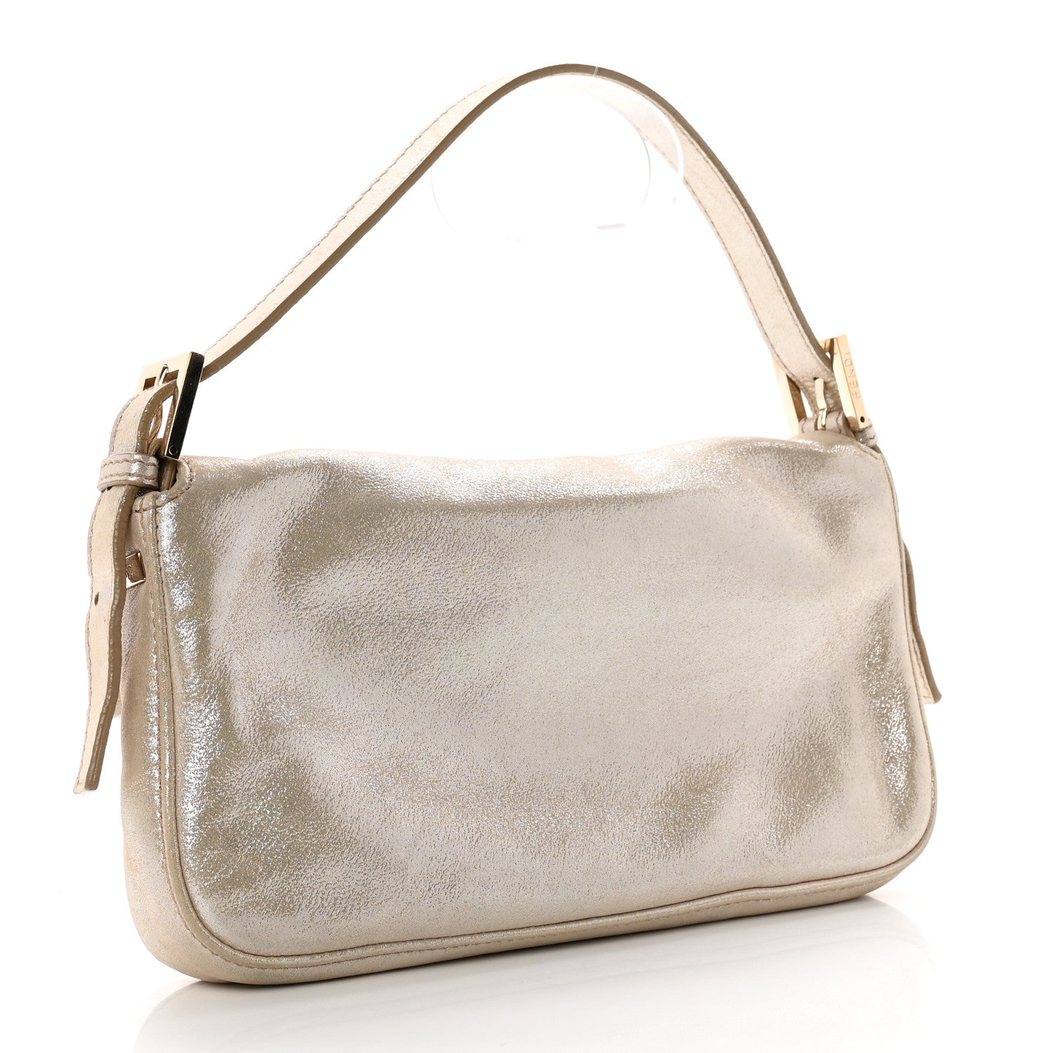 Fendi Metallic Lurex Crystal Baguette Gold 2 of 10