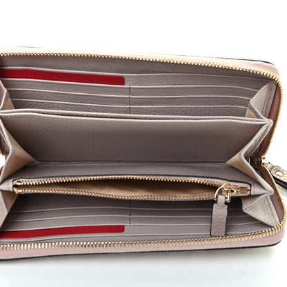 Valentino Garavani Pebbled Calfskin Rockstud Zip Around Wallet Poudre 5 of 8