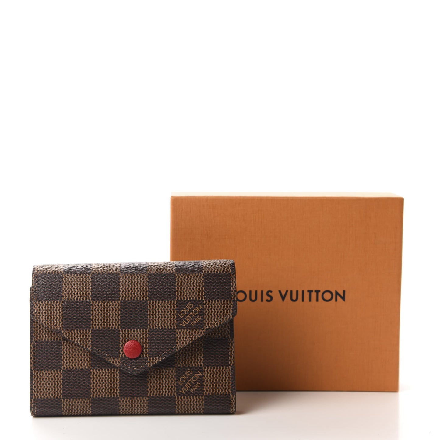 Damier Ebene Victorine Wallet Cherry