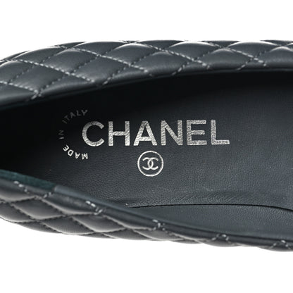 Chanel Lambskin Quilted Cap Toe Ballerina Flats 40 Charcoal Black 7 of 12