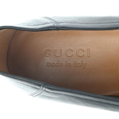 Gucci Lambskin Web Mens Horsebit Loafers 7.5 Black 7 of 7