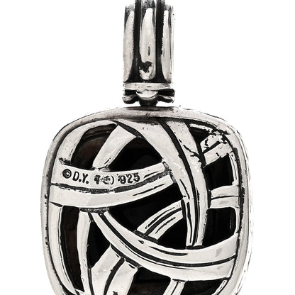 David Yurman Sterling Silver Black Onyx Diamond 14mm Albion Enhancer Pendant 3 of 3