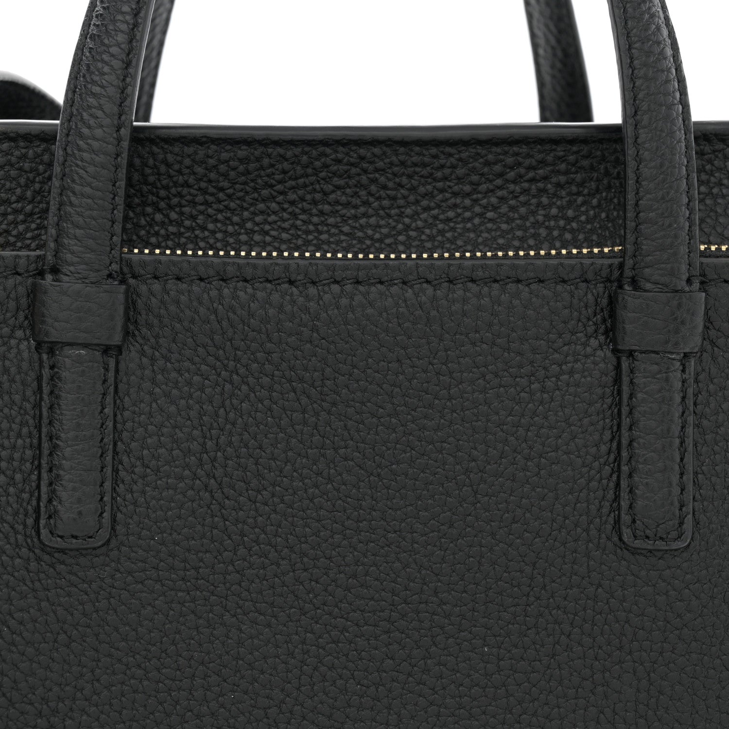 Salvatore Ferragamo Grained Calfskin Double Handle Small Amy Tote Black 8 of 11