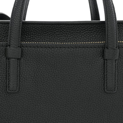 Salvatore Ferragamo Grained Calfskin Double Handle Small Amy Tote Black 8 of 11