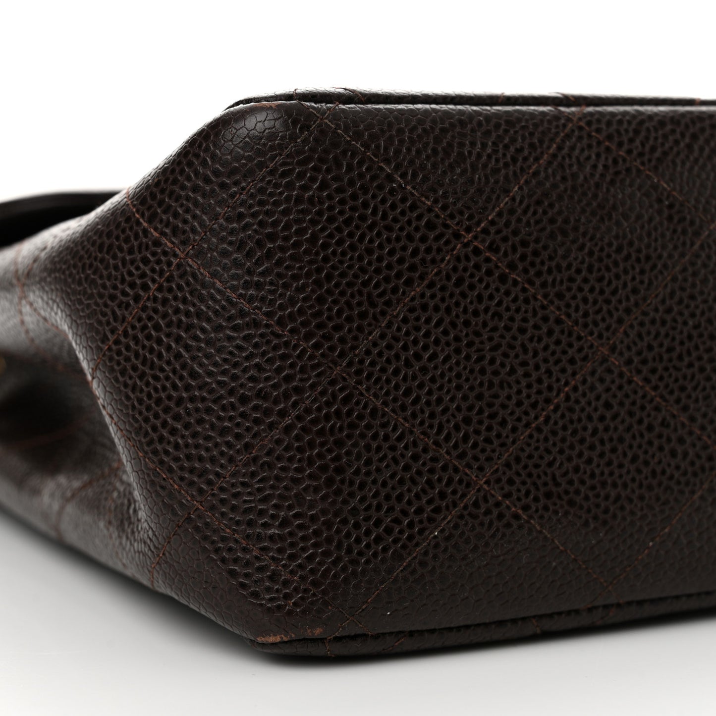 Caviar Quilted Jumbo Single Flap Brown