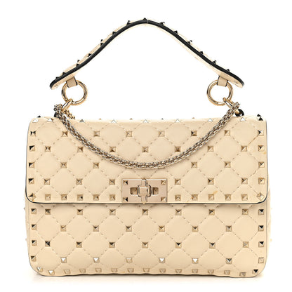 Valentino Garavani Nappa Medium Rockstud Spike Shoulder Bag Light Ivory 1 of 14