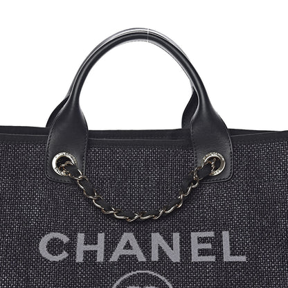 Chanel Woven Straw Raffia Large Deauville Tote Black 14 of 14
