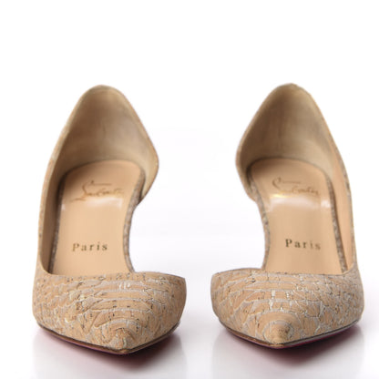 Christian Louboutin Liege Embossed Iriza 70 Pumps 35 Beige 2 of 11