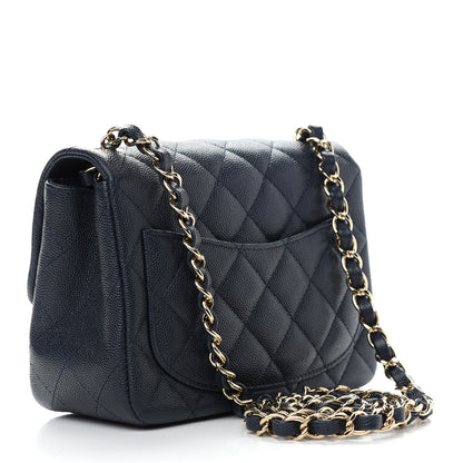 Chanel Caviar Quilted Mini Square Flap Navy 2 of 8