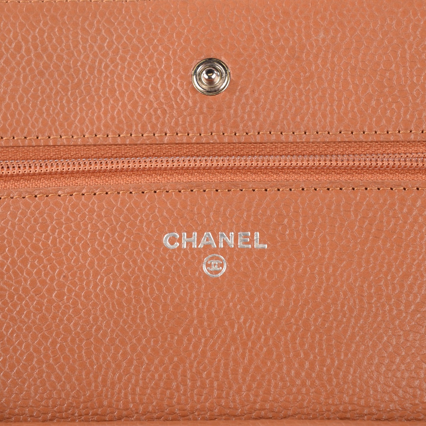 Caviar Quilted Wallet On Chain WOC Light Brown