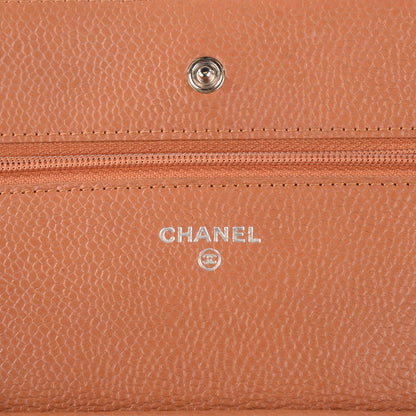Chanel Caviar Quilted Wallet On Chain WOC Light Brown 5 of 8