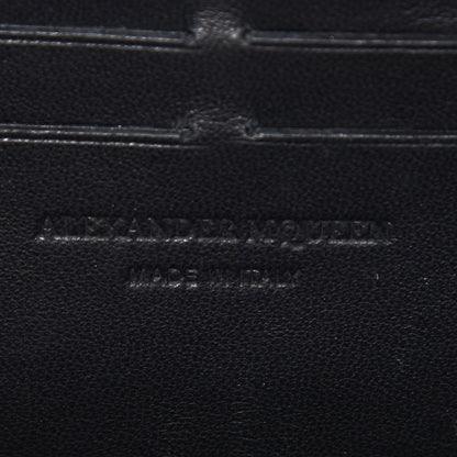 Alexander McQueen Metallic Calfskin Skull Wallet on Chain Black Pearl 8 of 12