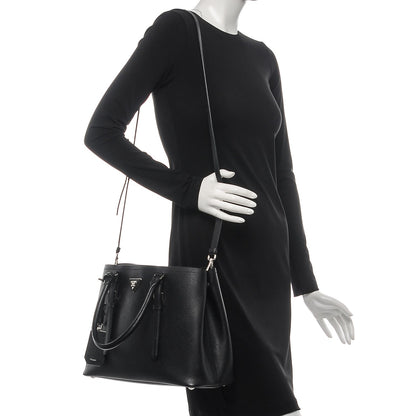 Prada Saffiano Cuir Double Handle Tote Black 2 of 6