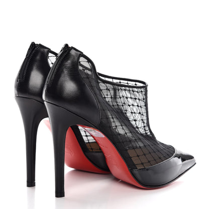 Christian Louboutin Kid Patent Resile Brode Filette 100 Ankle Boots 38 Black 4 of 8