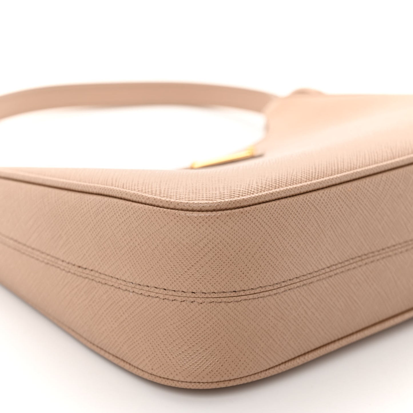 Saffiano Lux Re-Edition Mini Shoulder Bag Cammeo