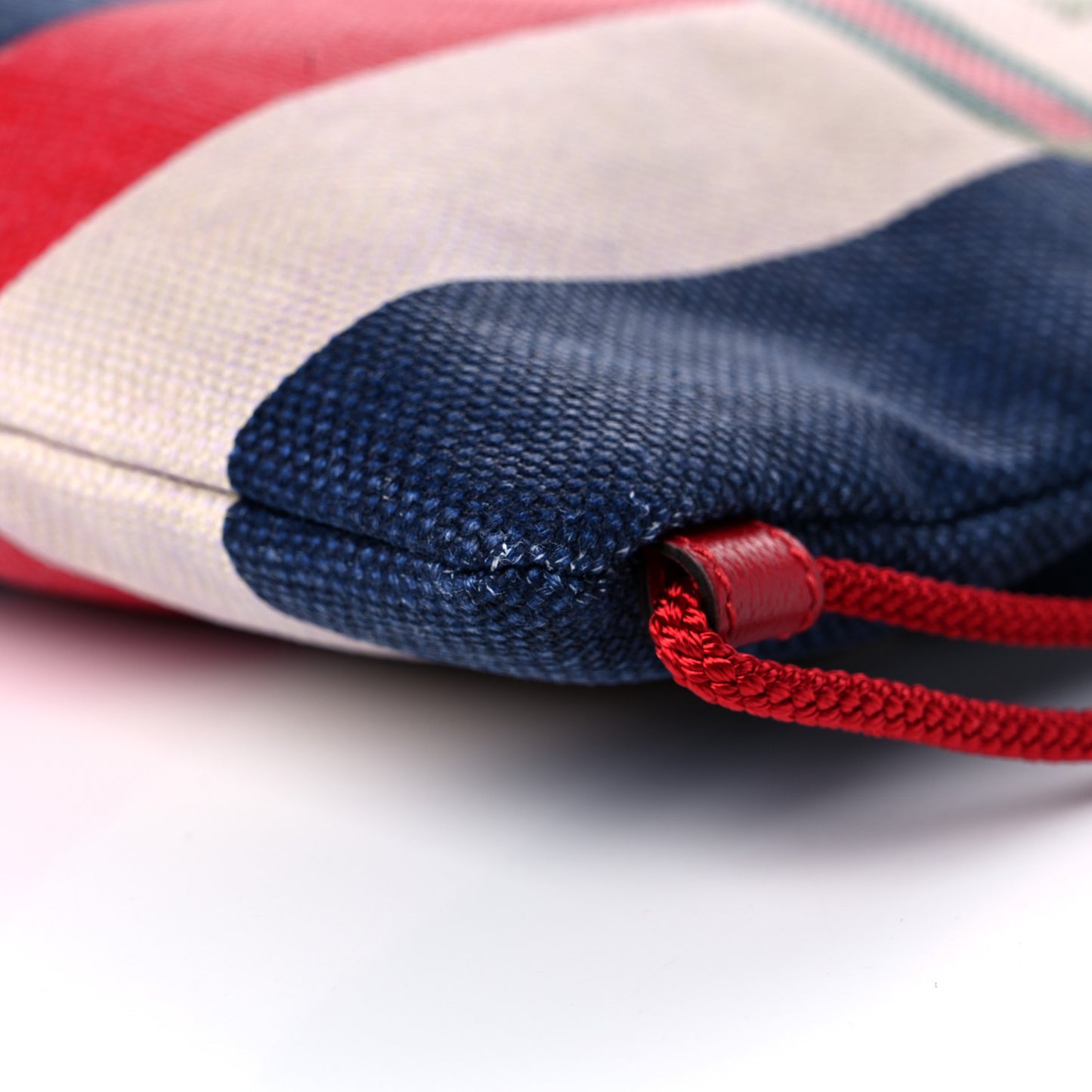 Canvas Logo Sylvie Stripe Drawstring Backpack Red