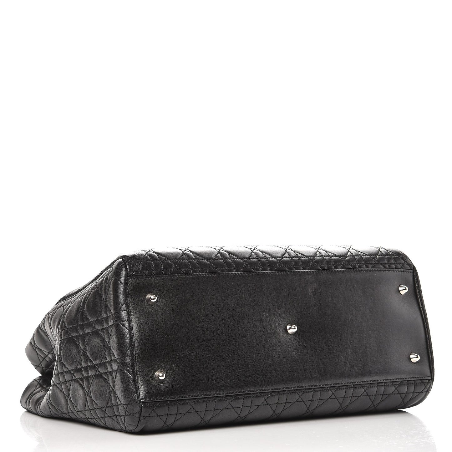 Lambskin Cannage Large Soft Lady Dior Shopping Tote Black