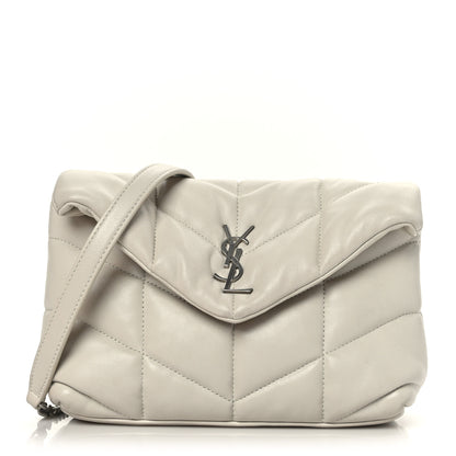 Saint Laurent Lambskin Quilted Toy Loulou Puffer Monogram Chain Satchel Crema Soft 1 of 9