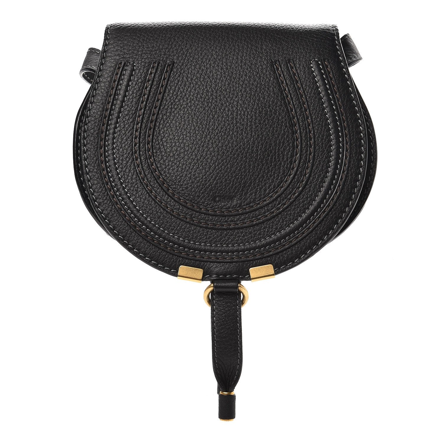 Chloe Calfskin Mini Marcie Round Crossbody Bag Black 1 of 7