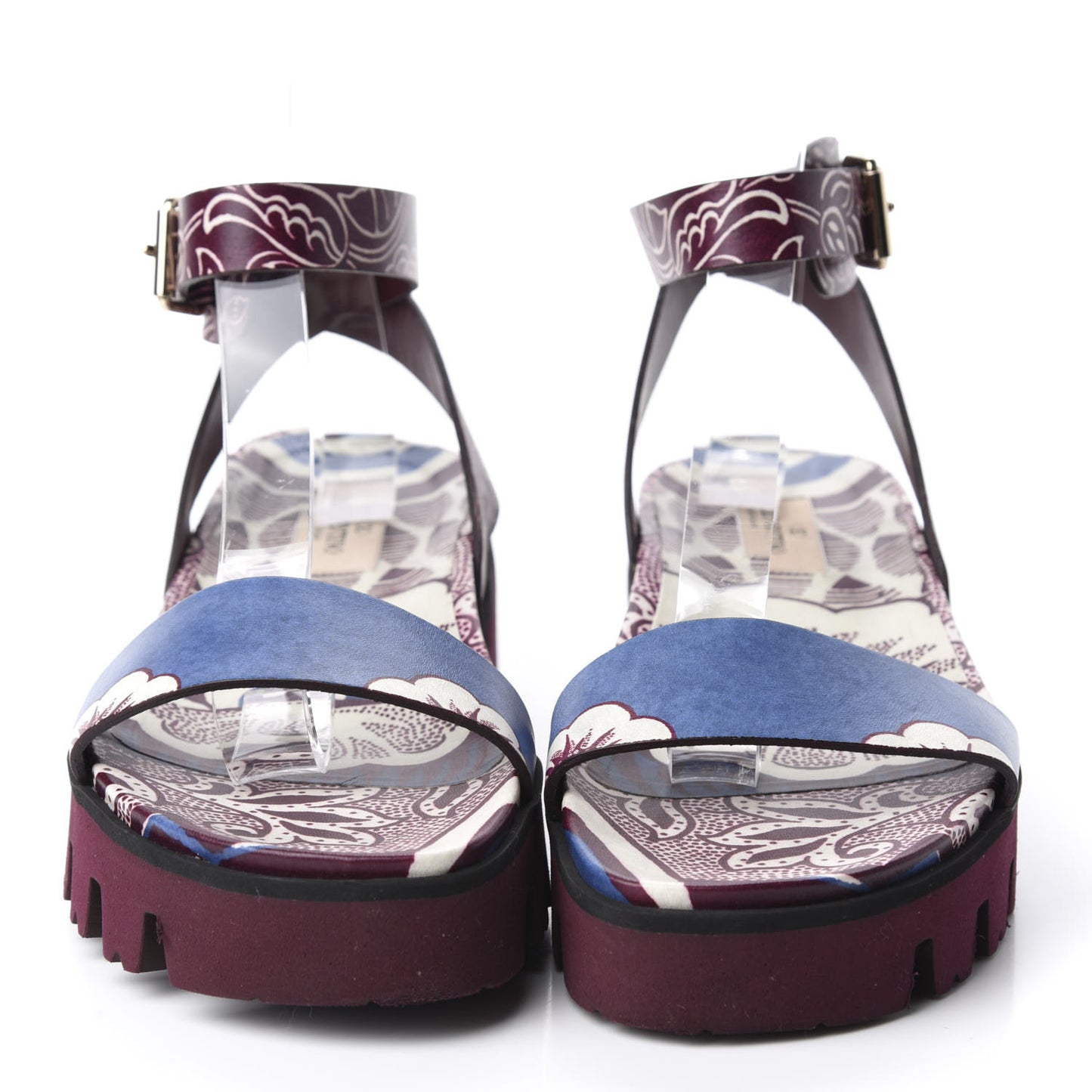 Calfskin Rubber Floral Print Sandals 40 Multicolor
