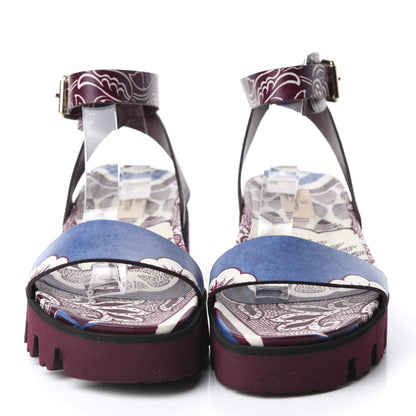 Valentino Garavani Calfskin Rubber Floral Print Sandals 40 Multicolor 2 of 9