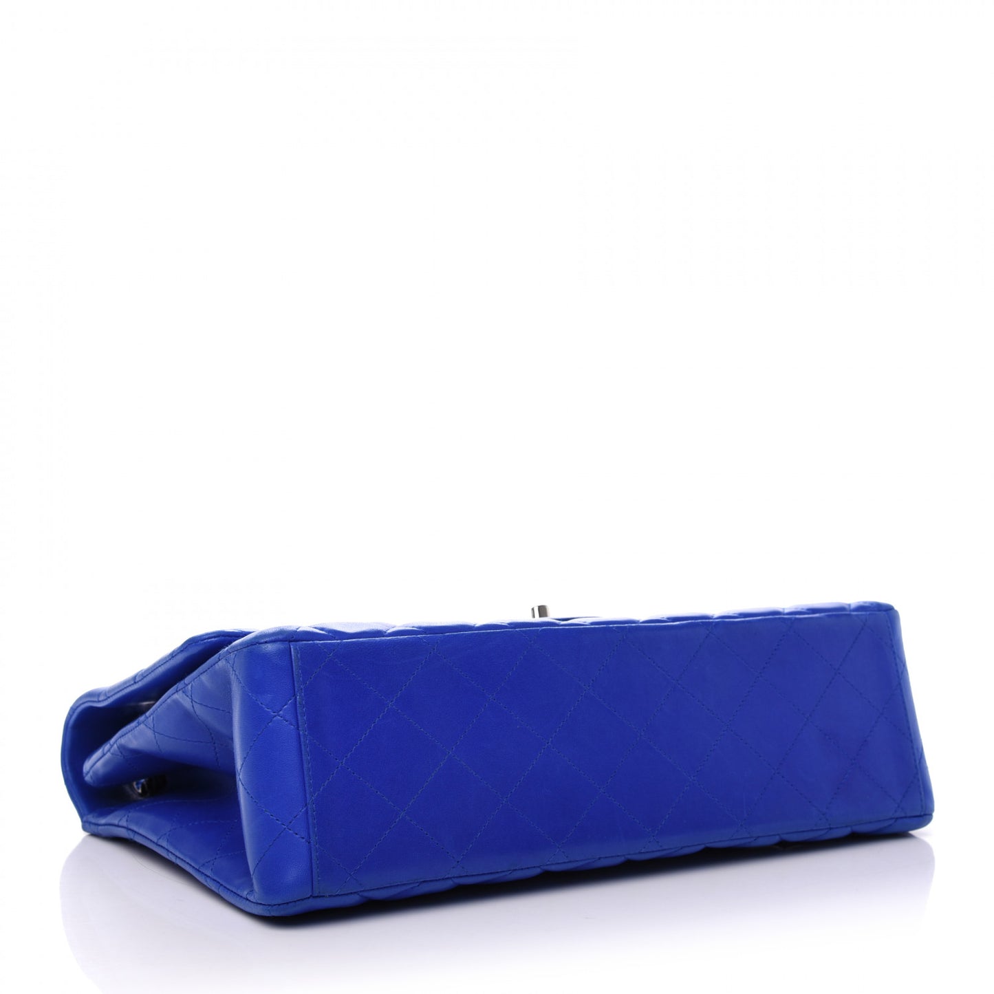 Lambskin Quilted Maxi Single Flap Blue
