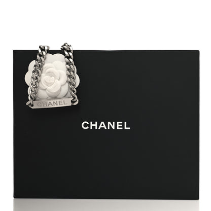 Chanel Oversized Chain Logo Short Necklace Silver 5 of 5