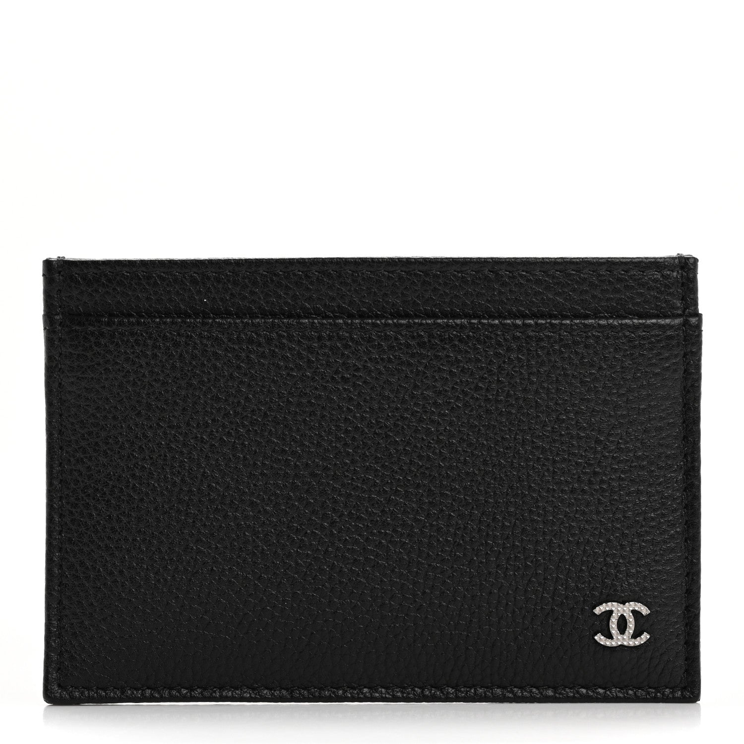Chanel Grained Calfskin CC Card Holder Black 1 of 11