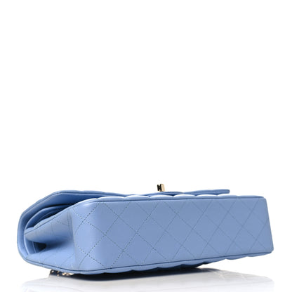 Chanel Lambskin Quilted Medium Double Flap Light Blue 3 of 8