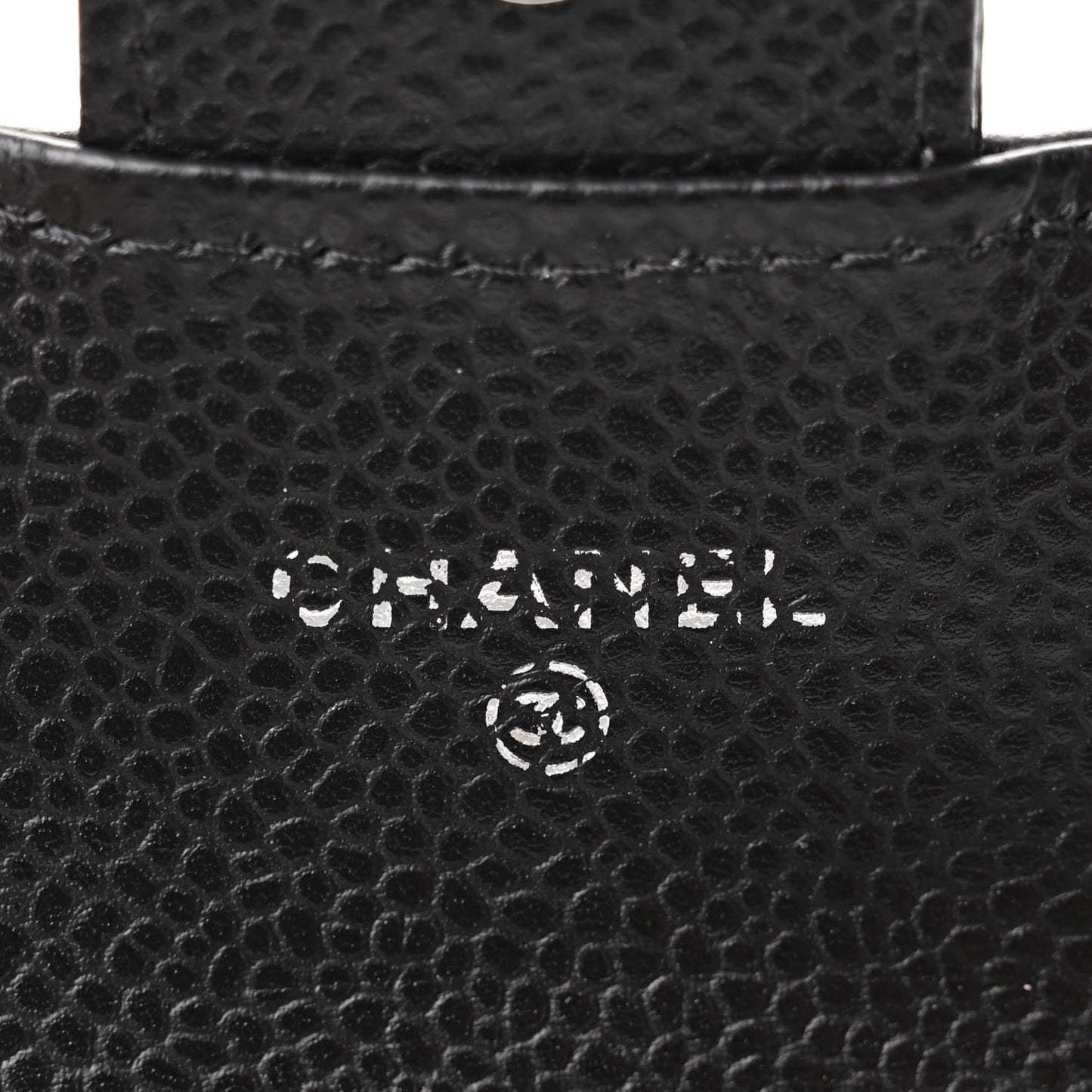 Caviar Quilted Flap Card Holder Wallet Black