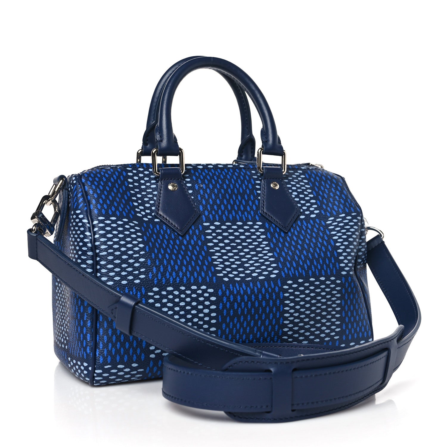 Louis Vuitton Damier Heritage Speedy Bandouliere 25 Blue 3 of 8