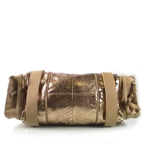 Chloe Metallic Python Silverado Shoulder Bag Gold 5 of 7
