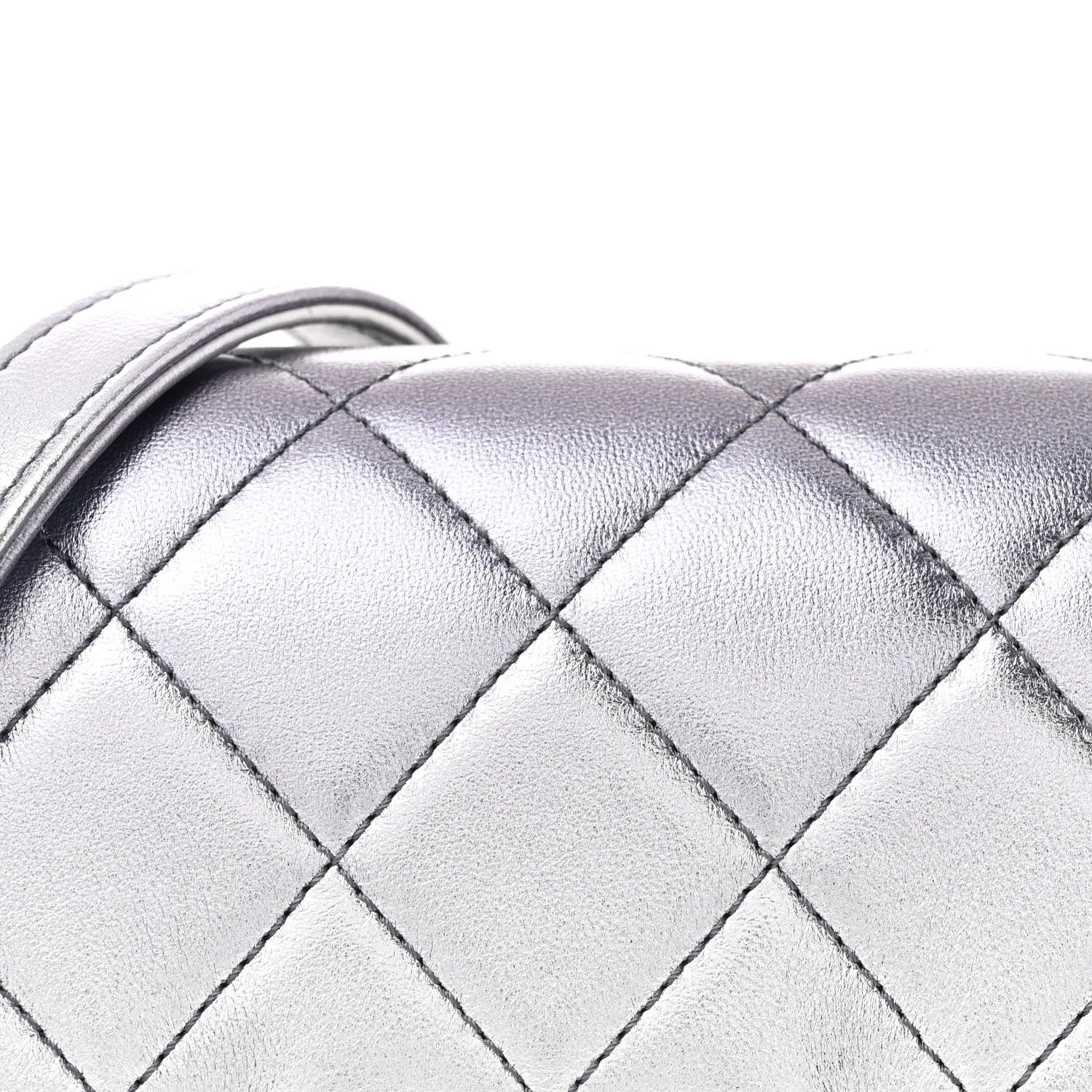 Chanel Metallic Lambskin Like A Wallet Flap Silvery Black 8 of 10