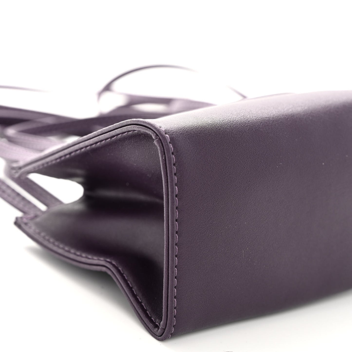 Vegan Leather Small Shopping Bag Eggplant