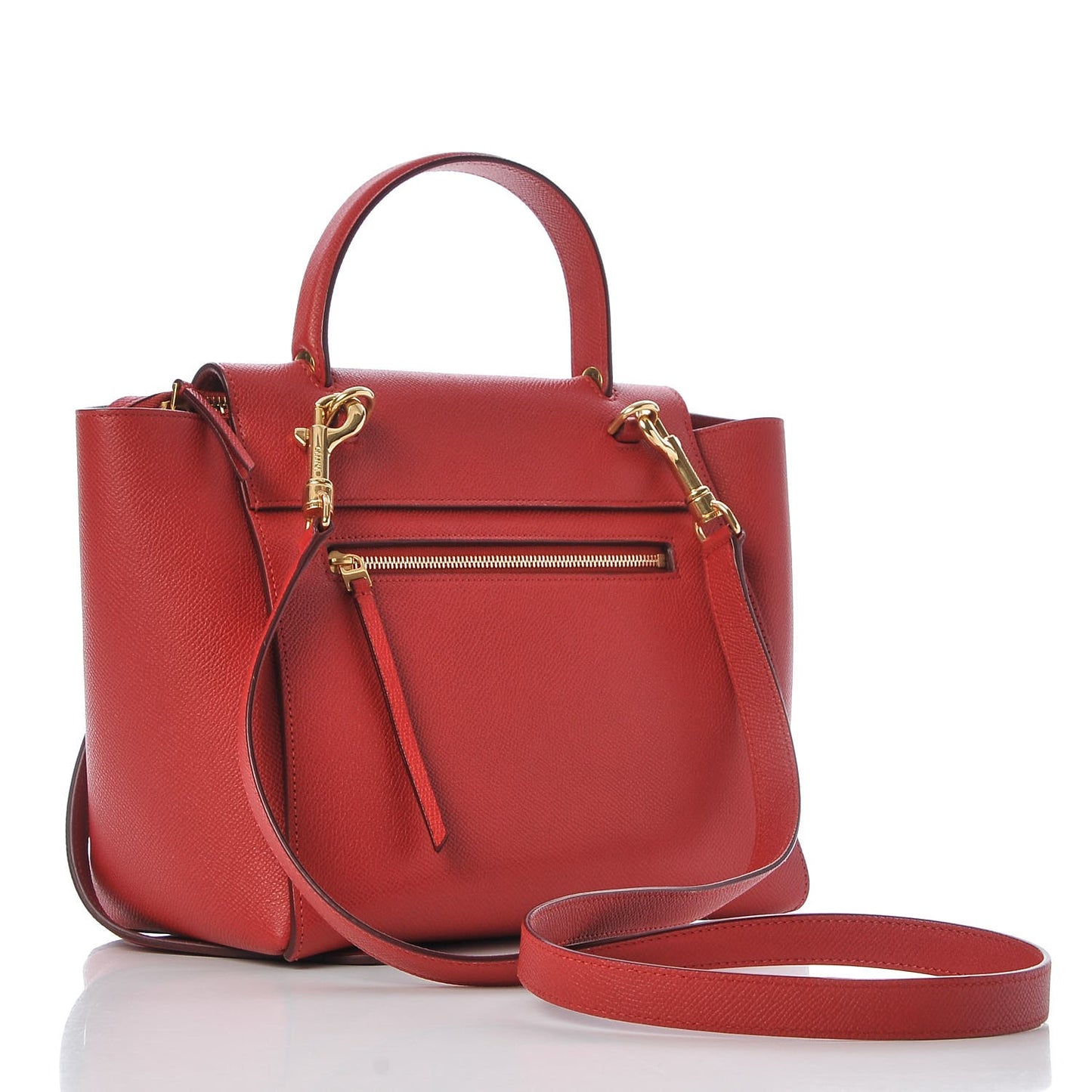 Baby Grained Calfskin Micro Belt Bag Coquelicot