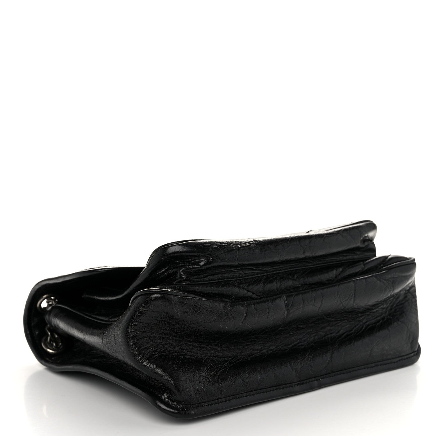 Saint Laurent Crinkled Calfskin Matelasse Monogram Medium Niki Chain Satchel Black 4 of 10