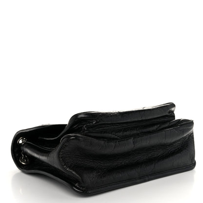 Saint Laurent Crinkled Calfskin Matelasse Monogram Medium Niki Chain Satchel Black 4 of 10