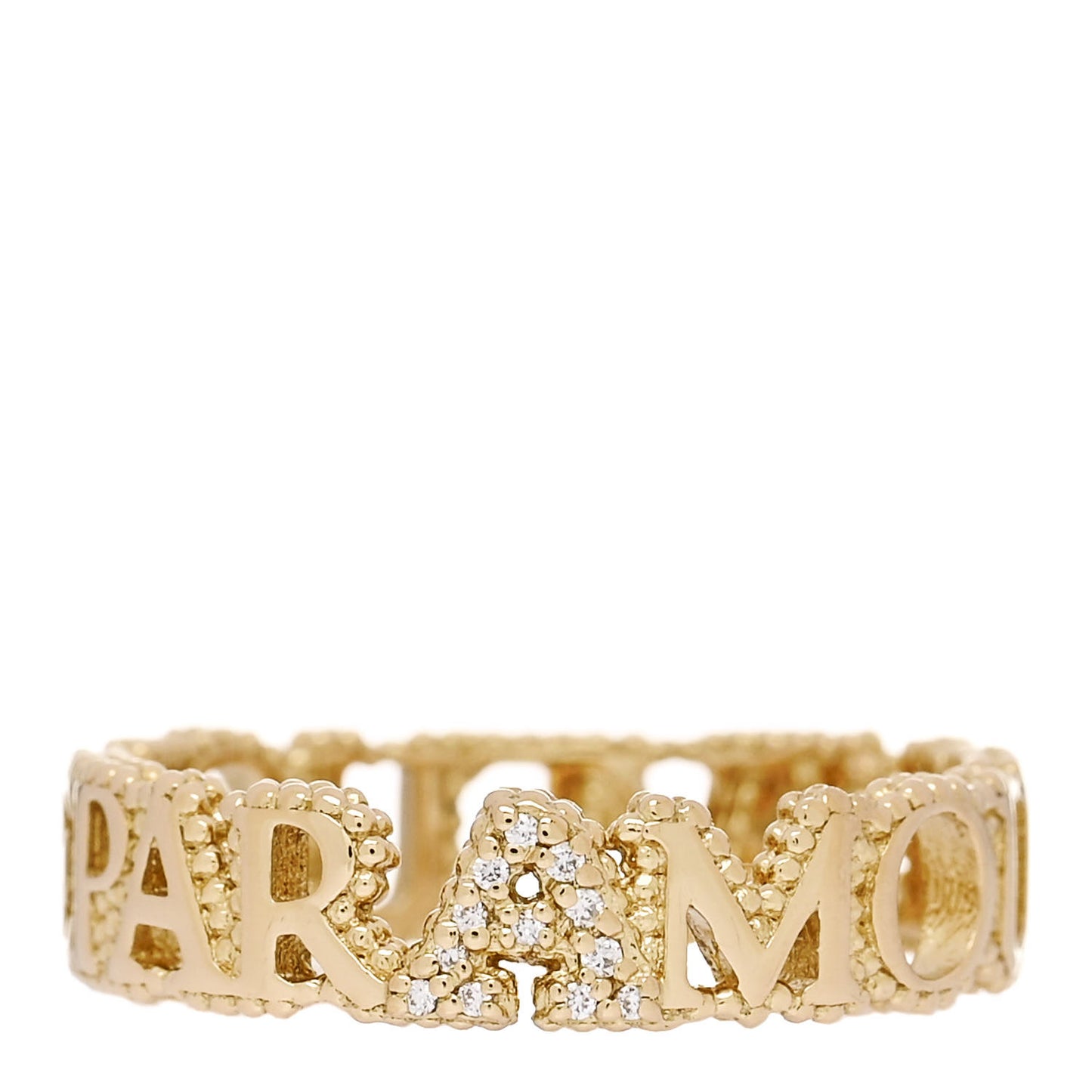 18K Yellow Gold Diamond L'Aveugle Par Amour Ring 53 6.25