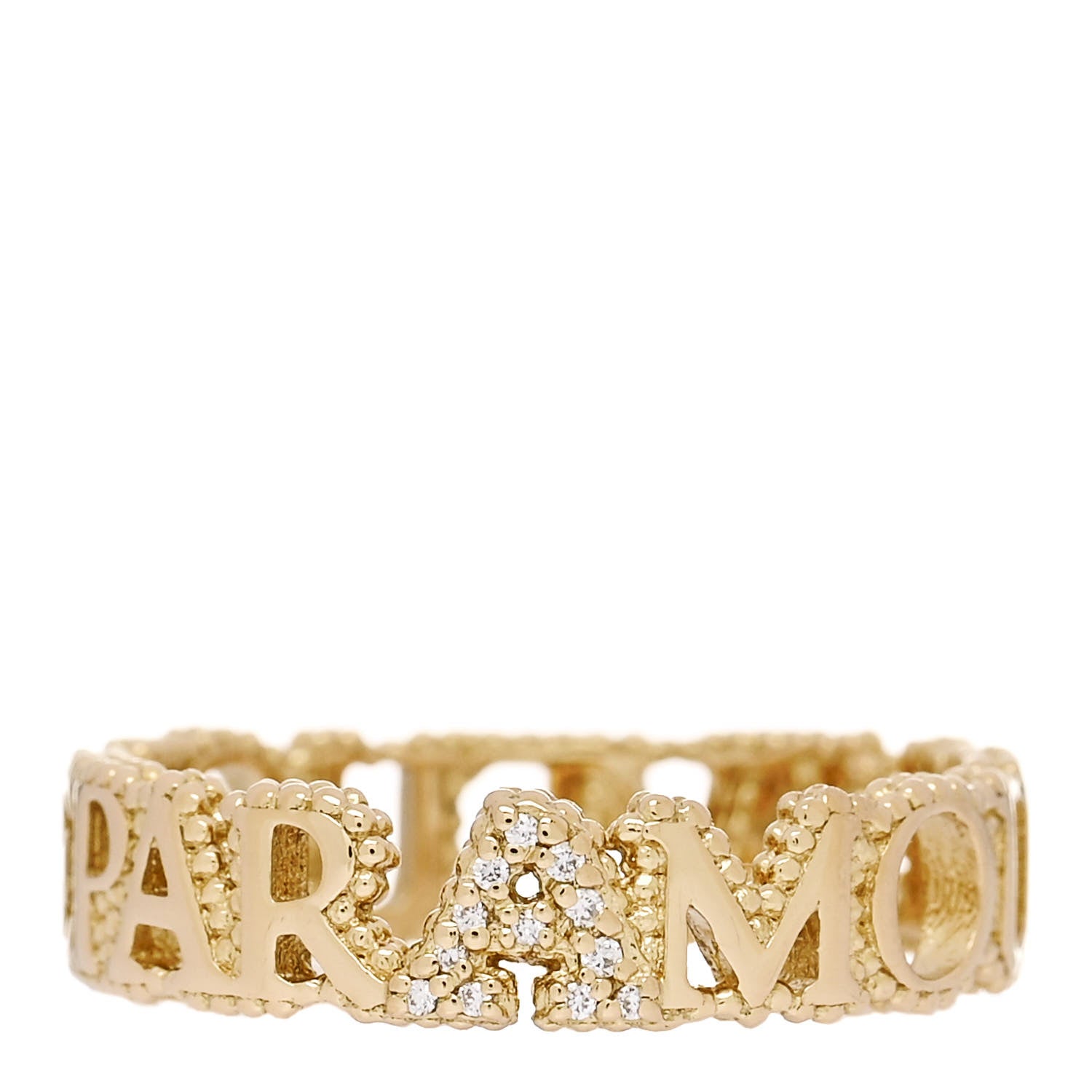 Gucci 18K Yellow Gold Diamond L'Aveugle Par Amour Ring 53 6.25 1 of 5