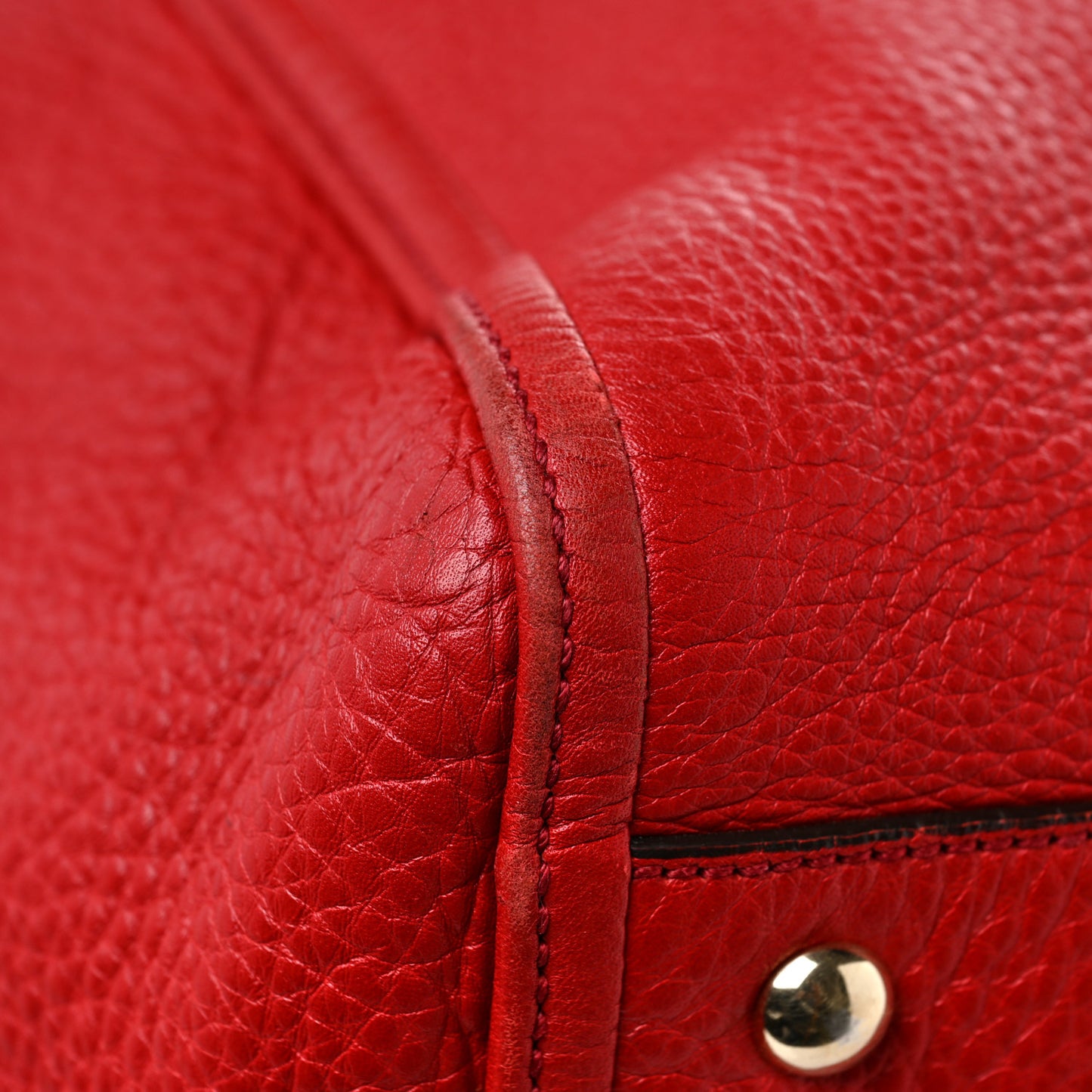 Pebbled Calfskin Medium Soho Shoulder Bag Red