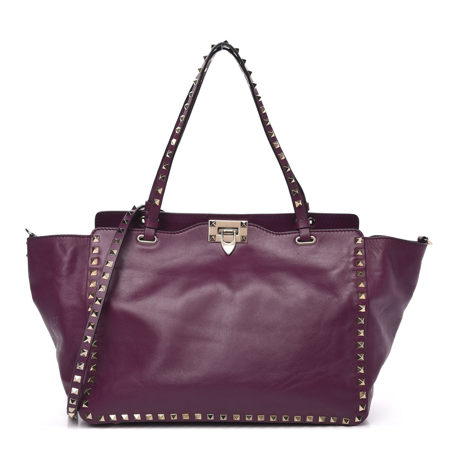 Vitello Medium Rockstud Tote Grape