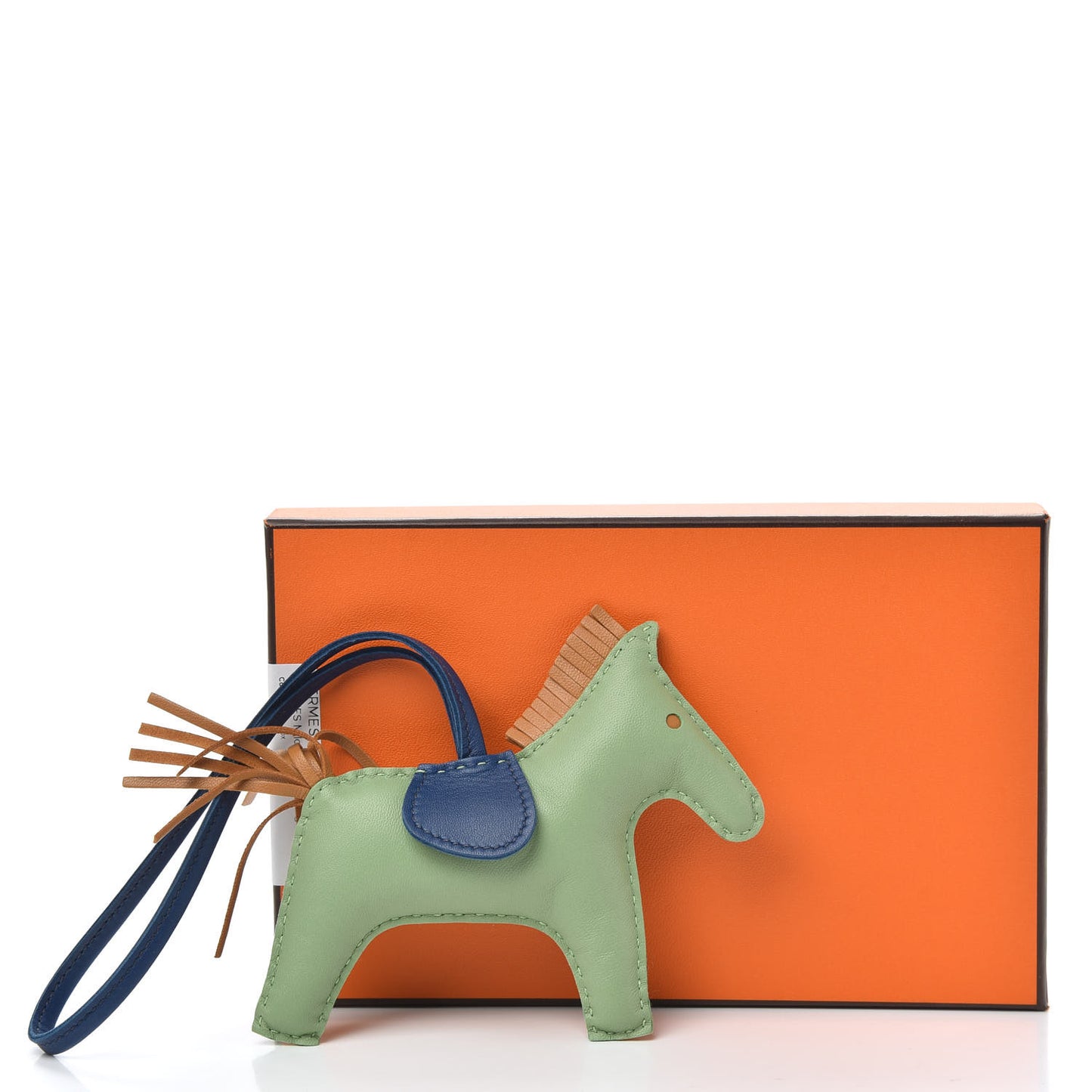 Milo Lambskin Grigri Rodeo Horse Bag Charm MM Vert Criquet Sesame Bleu de Malte
