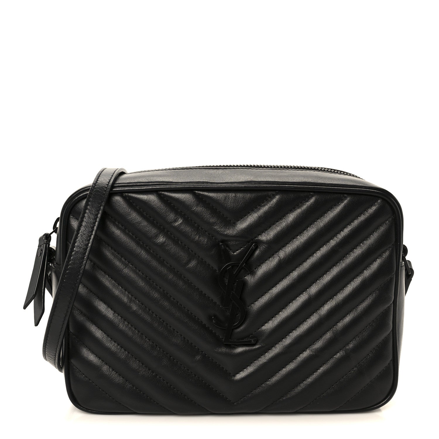 Saint Laurent Calfskin Matelasse Monogram Monochrome Lou Camera Bag Black 1 of 10